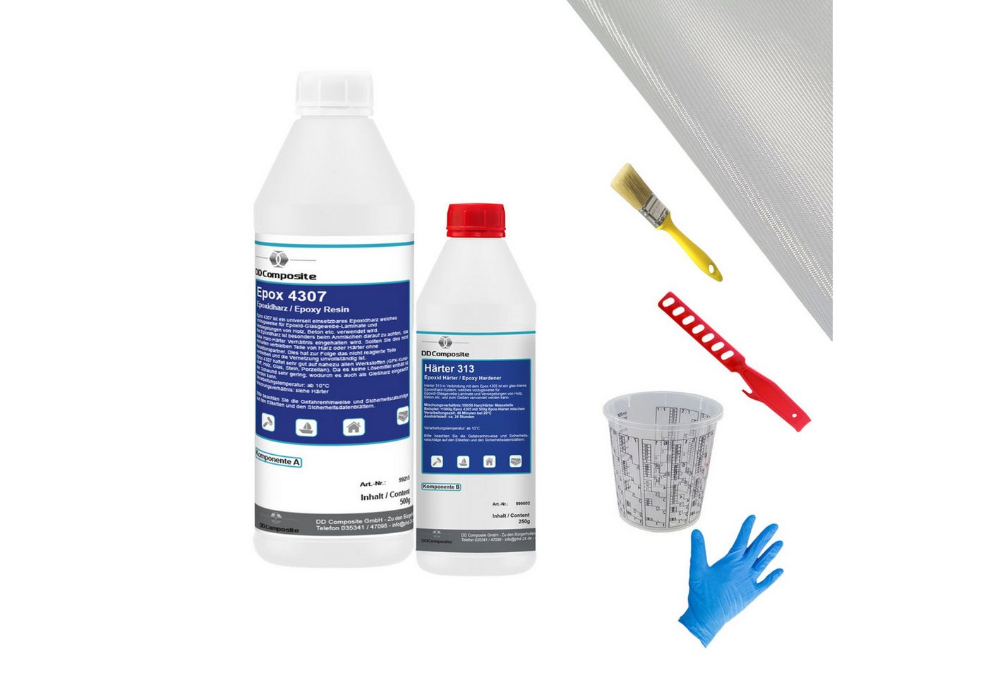 DD Composite Reparatur-Set Epoxidharz Reparaturset 0.75kg + 3m² von DD Composite