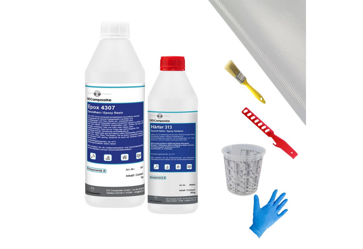 DD Composite Reparatur-Set Epoxidharz Reparaturset 1.5kg + 5m² von DD Composite