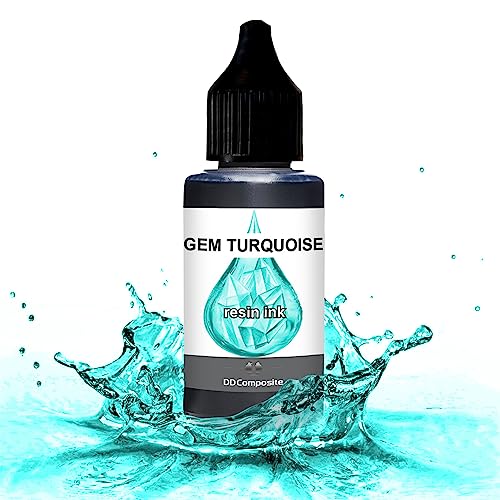 DD Composite Resin Inks Tinte Fluid Art Alkohol Ink hochkonzentriert Epoxidharz Kunst Design River Table Dish-Art, Menge:30ml, Resin Ink Color:GEM TURQUOISE von DD Composite