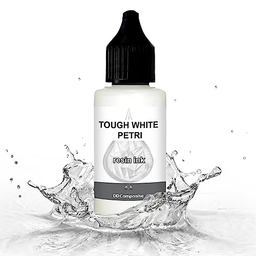 DD Composite Resin Inks Tinte Fluid Art Alkohol Ink hochkonzentriert Epoxidharz Kunst Design River Table Dish-Art, Menge:30ml, Resin Ink Color:TOUGH WHITE PETRI von DD Composite
