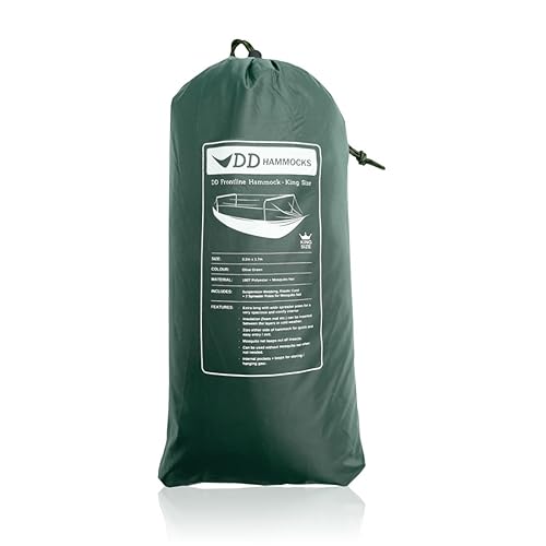 DD Frontline Kingsize olivgrün - extra große Reisehängematte, zweilagig, mit Moskitonetz von DD HAMMOCKS