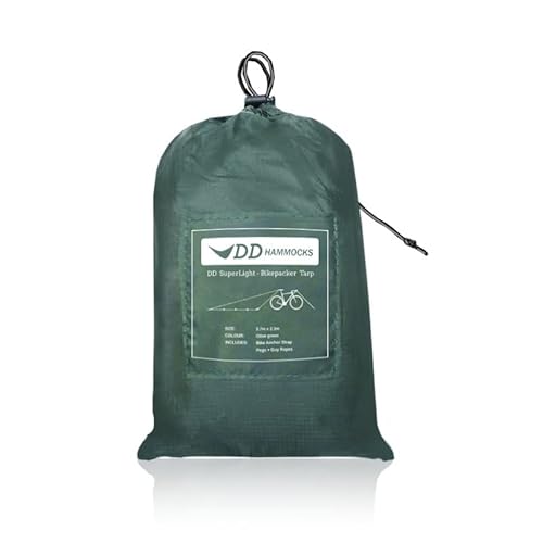 DD Superlight Bikepacker Tarp - Zeltdach zur Befestigung am Fahrrad extra klein Grün von DD HAMMOCKS