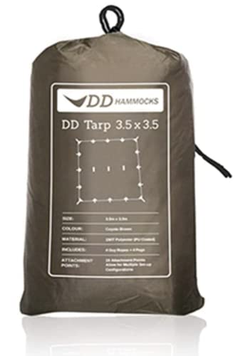 DD Tarp 3,5 x 3,5 Meter Zeltdach, Regenplane Coyote braun von DD HAMMOCKS