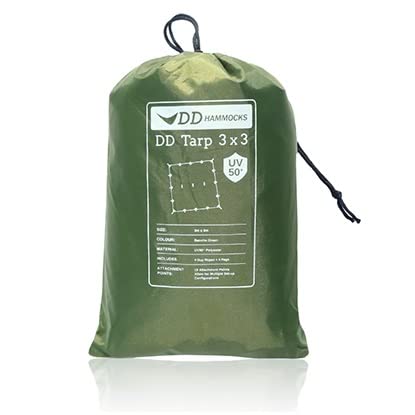 DD Tarp UV50+ 3x3 Bancha Green, Zeltdach, Plane mit UV-Schutz grün von DD HAMMOCKS