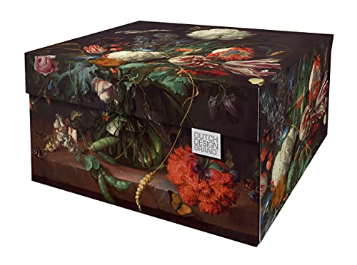 Dutch Design Brand Dekorative Aufbewahrungsboxen mit Deckel – Größe: 38,9 x 31,8 x 21,1 cm – FSC zertifizierter recycelbarer Karton (Druck: Blumen) von DDB