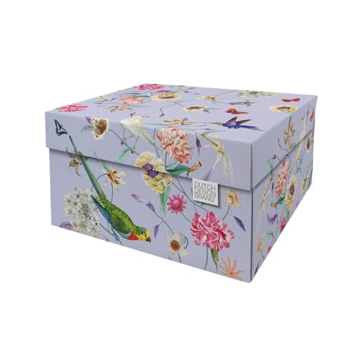 Dutch Design Brand Dekorative Aufbewahrungsboxen mit Deckel – Größe: 38,9 x 31,8 x 21,1 cm – FSC zertifizierter recycelbarer Karton (Druck: Lavendelfarbener Himmel) von DDB