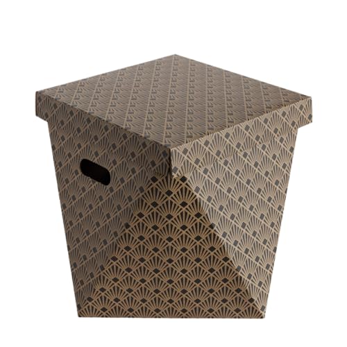 Dutch Design Brand Dekorative achteckige korb (basket) mit Deckel – Größe: 341 x 41 x 31 cm – FSC zertifizierter recycelbarer Karton - Druck: Art Deco Nachthimmel (Art Deco Night Sky) von DDB