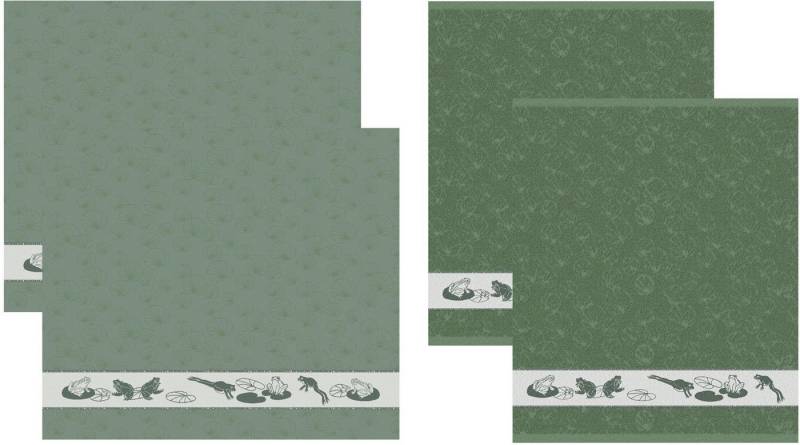 DDDDD Geschirrtuch Froggy, (Set, 4-tlg., Combi-Set: bestehend aus 2x Küchentuch + 2x Geschirrtuch) von DDDDD