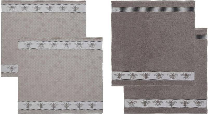 DDDDD Geschirrtuch Honey, (Set, 4-tlg), Combiset: 2 Küchentücher & 2 Geschirrtücher von DDDDD