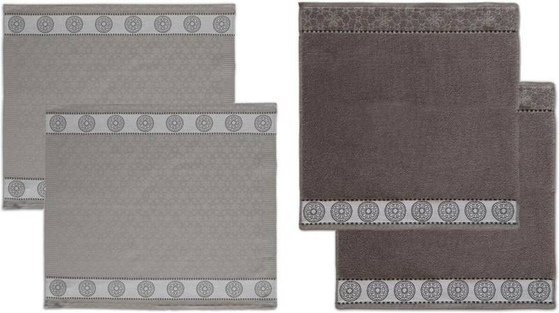 DDDDD Geschirrtuch Lace, (Set, 4-tlg), Combiset: 2 Küchentücher & 2 Geschirrtücher von DDDDD