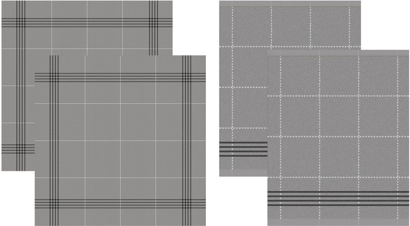 DDDDD Geschirrtuch Morvan, (Set, 4-tlg., Combi-Set: bestehend aus 2x Küchentuch + 2x Geschirrtuch) von DDDDD