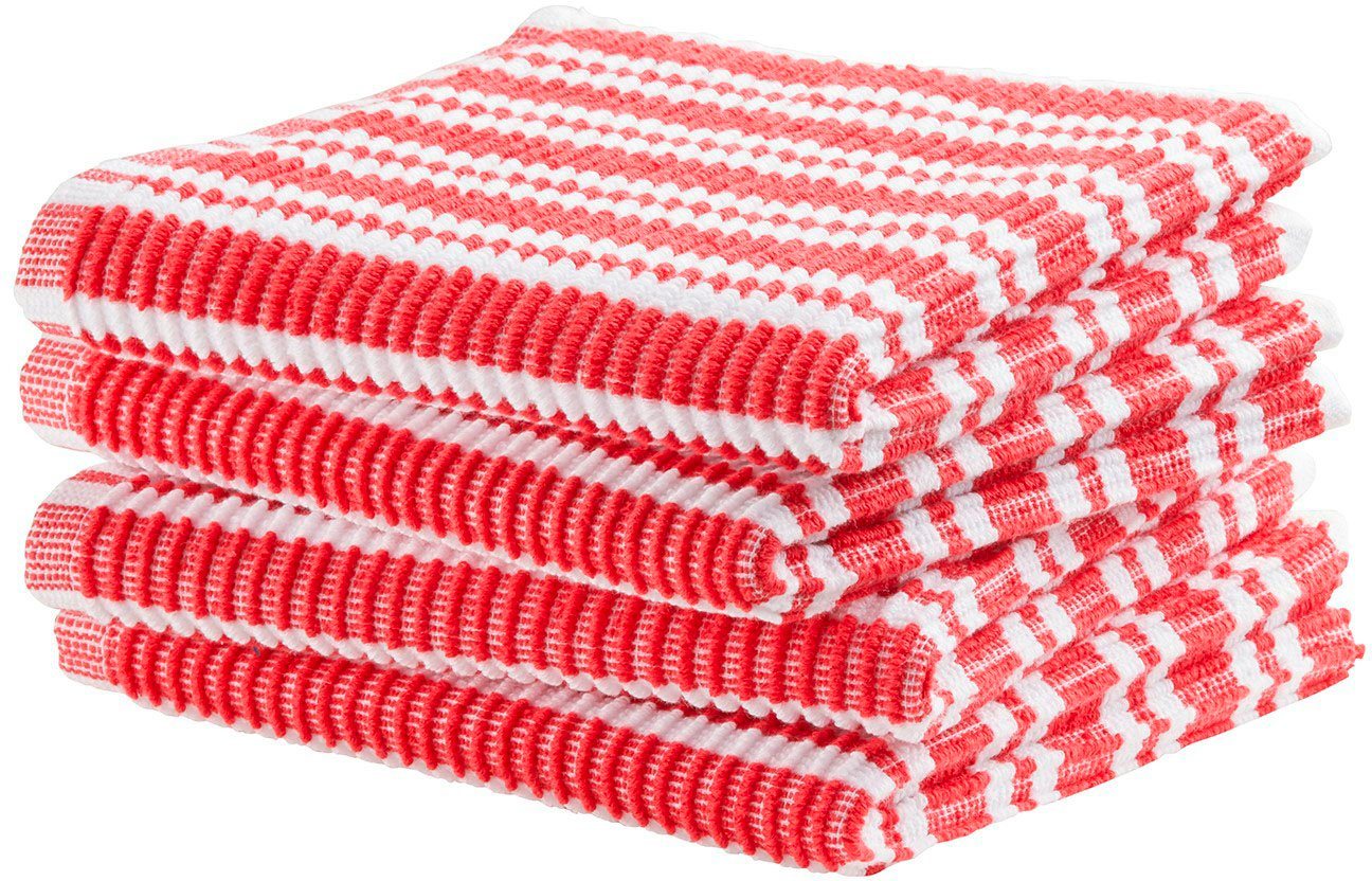 DDDDD Spültuch Stripe, 30x30 cm, aus 100% Baumwolle, (Set, 4-tlg), mit luxuriöser Rippenstruktur und optimale Feuchtigkeitsaufnahme von DDDDD