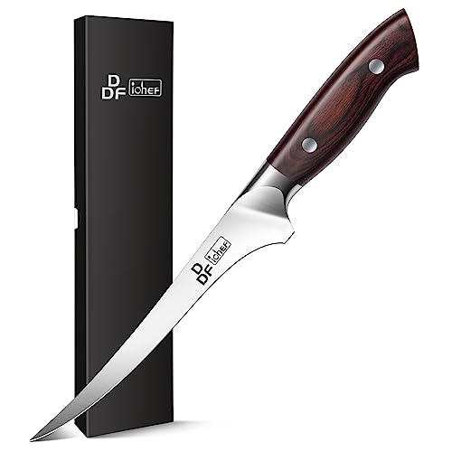 DDF iohEF Filetiermesser 18cm - Ausbeinmesser Profi Fischmesser für Fisch und Fleisch, Ergonomischer Griff, Biegsam und Extrem Scharfe Japanisches Edelstahl Klinge von DDF iohEF