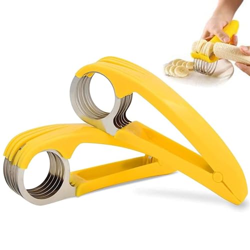 2 Stück Bananenschneider, Obstschneider, Banana Slicer, Fruchtschneider, Gurkenschneider, Küchenwerkzeug, Für Banane, Wurst, Erdbeere, Traube von AOHNA