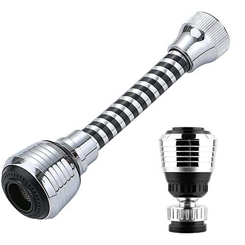 2 Stück Wasserhah Verlängerung,360°Drehbarer Wasserhah Aufsatz,Wasserhah Luftsprudler,Flexible Wasserhah Sprayer,Für Küche Badezimmer Spüle Sprüher(15.5cm) von YIMINI