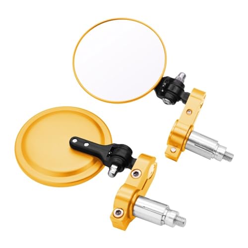 Für 250FX 450FX YZ 125 250 450 250F 450F 250X 7/8 "22mm Universal Motorrad Rückspiegel Griff Bar End Kompatible(Gold) von DDGBERFP