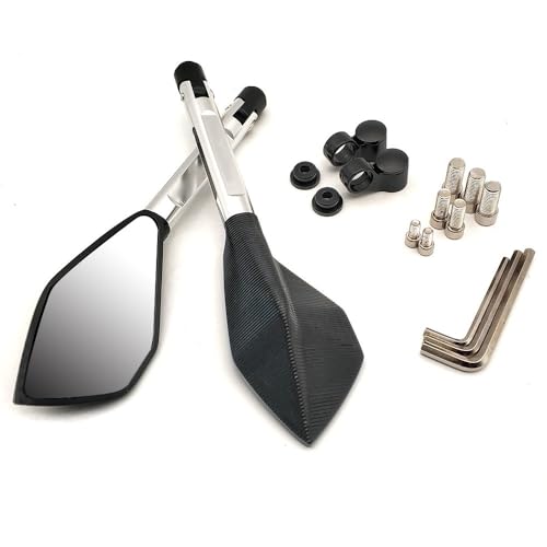 Für Aprilia CAPANORD 1200 Etv1000 750 Sl1000 RST1000 Z800 CNC Zubehör Motorrad Rückspiegel Moto Blind Spot Seite Spiegel Kompatible(Silber) von DDGBERFP