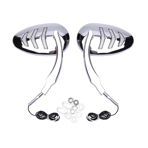 Für Har&ley Dyna Super Glide FXDC 2005–2014 FXD 1997–2010 Sport FXDX 1999–2005 Motorrad-Chrom-Rückspiegel Mit Blinkern, Rückspiegel Kompatible Teile(Chrome) von DDGBERFP