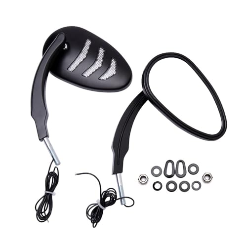 Für Har&ley Dyna Super Glide T Sport FXDXT 2001-2003 Switchback FLD 2012-2016 Motorrad Chrom Rückspiegel Mit Blinker Rückansicht Seitenspiegel Kompatible Teile(Schwarz) von DDGBERFP