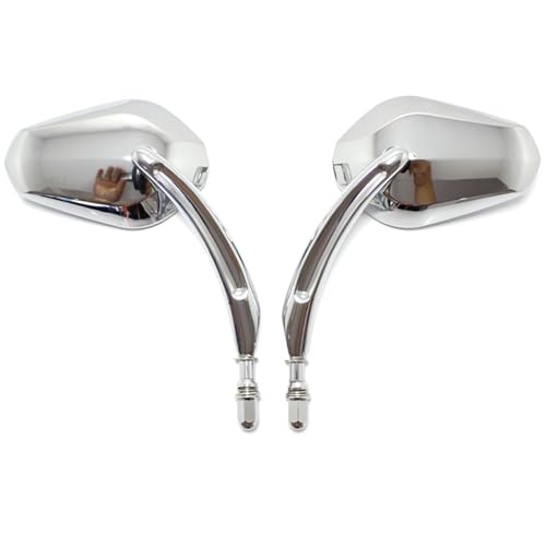 Für Har&ley Heritage Softail 1990–2020 Iron 883 2009–2020 Motorrad Links Rechts Rückspiegel Schwarz Und Chrom Seitenspiegel Ersatz Kompatible Teile(Chrome) von DDGBERFP