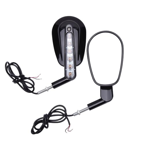 Für Har&ley VROD VRSCF 2009-2017 Motorrad Rückspiegel Motorrad Rückspiegel Mit Front Blinker Kompatible Teile(Schwarz) von DDGBERFP