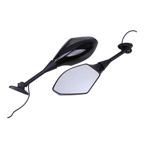 Für Hon&da CBR 900 929 954 900RR CBR1000RR 2Pcs Motorrad Lenker Halterung Rückspiegel Mit Blinker Spiegel Kompatible Teile(Schwarz) von DDGBERFP