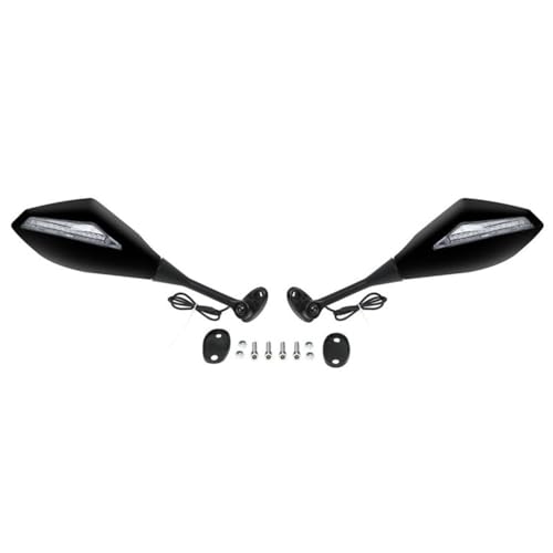 Für Hon&da CBR600RR 2003-2022 CBR1000RR 2004-2007 500RR 2013-2018 CBR300R 2015-2018 Motorrad Mit Blinker Rückspiegel Kompatible(Schwarz 1) von DDGBERFP