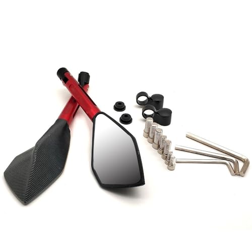 Für Hon&da CRF450R CRF250X CRF450X CRF 450R 250X 450X CNC Zubehör Motorrad Rückspiegel Moto Blind Spot Seite Spiegel Kompatible(Rot) von DDGBERFP