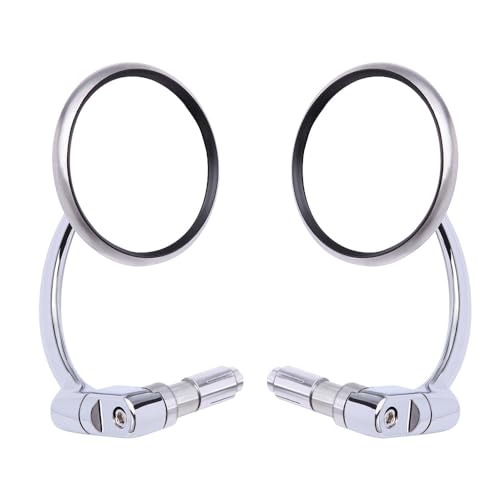 Für Hon&da Für Triumph Für Yama&ha 7/8 "Universal Chrome Runde Motorrad Bar Spiegel Zubehör End Spiegel Kompatible Teile von DDGBERFP