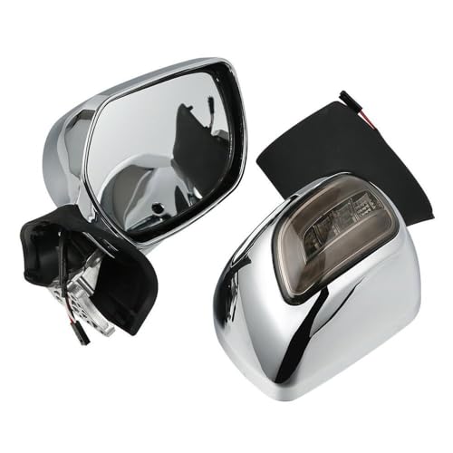 Für Hon&da Goldwing 1800 F6B 2013-2017 2015 2016 Schwarz/Weiß/Chrom Rückspiegel Mit Blinker Spiegel Kompatible(Chrome) von DDGBERFP