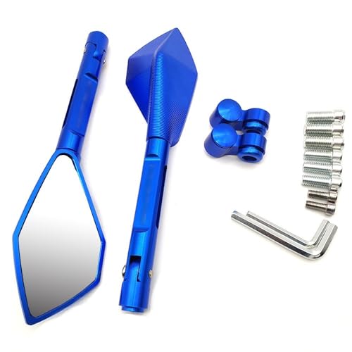 Für K&awasaki KX65 KX85 KX125 KX250 KX250F KX450F KX100 Volle CNC Aluminium Motorrad Spiegel Rück Blinden Fleck Seite Kompatible(Blau) von DDGBERFP