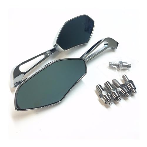 Für K&awasaki Street Bike Z1000 / Z750 ER-6F ER-6N Cruiser Und Chopper VN-Serie KLX-Serie Chrom-Motorradspiegel Mit 8 Mm Oder 10 Im Uhrzeigersinn Kompatible von DDGBERFP
