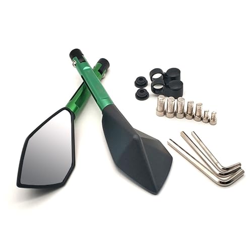 Für K&awasaki Versys 1000 ZX12R ZX6R ZX636R ZX6RR ZX9R ZZR600 CNC Zubehör Motorrad Rückspiegel Moto Blind Spot Seite Spiegel Kompatible(Grün) von DDGBERFP