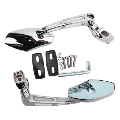 Für K&awasaki ZX6R 2000-2012 ZX9R 1994-2003 ZX10R 2004-2010 Motorrad Rückansicht Seitenspiegel Kompatible Teile(Chrome) von DDGBERFP