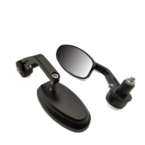 Für MT09 MT07 TDM900 Motorrad Rückansicht Seiten Spiegel Rück Bar End Cafe Racer Kompatible(Schwarz) von DDGBERFP