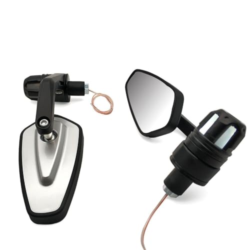 Für NINJA GPZ500 EX500 650R ER6N ER6F ZZR1200 ER5 Motorrad Rückansicht Griff Bar End Spiegel Seite Blinker Kompatible(Silber) von DDGBERFP