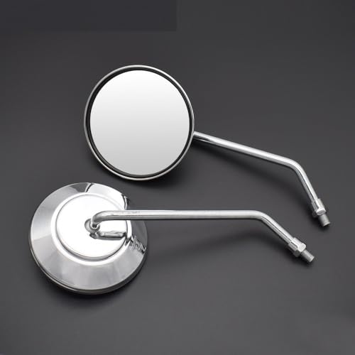 Für Ninja ER6F ER6N W800 Z750 ZX6 ZX9R ZXR400 Motorrad Rückspiegel Electrombile Rückseite Spiegel 8 10mm Kompatible(Silber) von DDGBERFP