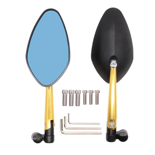 Für Suzuki GSX-R600 GSR 600 250F Für YZF-R1M YZF-R6 MT-10 Motorrad Spiegel CNC Seite Rückspiegel Kompatible(Gold) von DDGBERFP