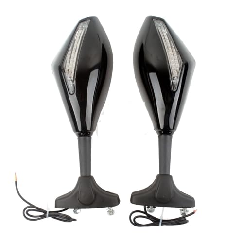 Für Suzuki Hayabusa 1999–2012 GSF 600S BANDIT 2003–2004 1200 2001–2005 Motorrad-Rückspiegel Mit Blinker Kompatible(Schwarz) von DDGBERFP