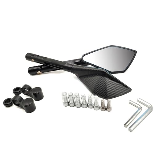 Für Suzuki RMZ250 RMZ450 DRZ400SM RMZ 250 450 DRZ 400 SM Volle CNC Aluminium Motorrad Spiegel Rück Blinden Fleck Seite Kompatible(Schwarz) von DDGBERFP