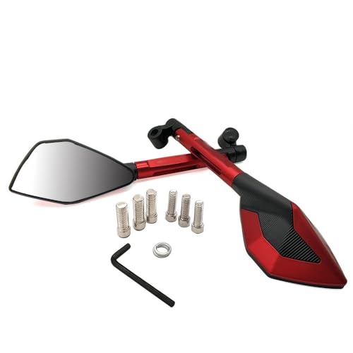 Für Tricity Tricity125 Tricity300 Tricity155 2021 Motorrad Lenker Rückspiegel Seitenspiegel Blau Anti-Glare Zubehör Kompatible(Rot) von DDGBERFP