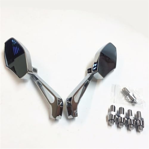Für Yama&ha Street Bike MT-01 / MT-03 TDM900 FZ1 FZ6 YBR XJR1300 XJ6 V-max Chrom-Motorradspiegel Mit 8 Mm Oder 10 Im Uhrzeigersinn Kompatible von DDGBERFP
