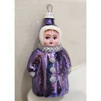 Vintage Exclusive Lila Glas Weihnachtsverzierung Kind Puppe Spielzeug Dekoration von DDGstr