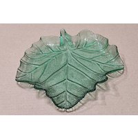 Vintage Retro Grünes Glas Gepresste Teller Blatt Dekoration Vintage Retro Grünes Glas Gepresste Teller Blatt Dekoration von DDGstr