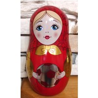 Vintage Spielzeugpuppe Metall Box Blechdose Matroschka Ornament Schatulle Kassette Candy Bowl Dekor von DDGstr