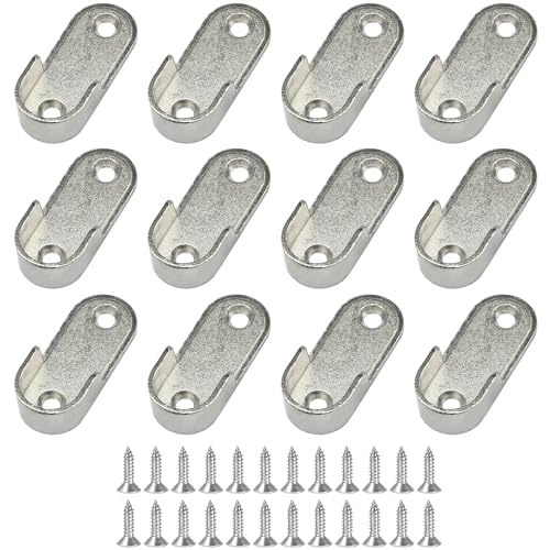 12 Stück Schrank-Hängehalterungen, Endstützen, Kleiderschrank-Hängestange von DDHOMIN