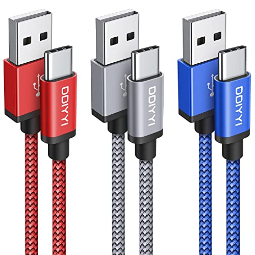 DDIYYI USB C Ladekabel [2M 3 Stück], 3A USB auf USB-C Schnellladung Kabel, Geflochtenes Schnellladekabel USB C für Samsung Galaxy A16 A15 A54 A53 A52s A51 A50 A12 A13 A14 A33 A34 A23 von DDIYYI