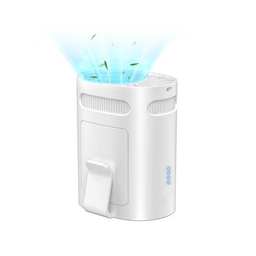 Mini Ventilator für Unterwegs, Kleine Waist Fan Portable,Tragbarer Ventilator Batteriebetrieben Nur 125G, kleinster Gesicht Lüfter, Mini Ventilator mit Clip Fan Cooling, Ventilator zum Klemmen Weiß von DDKJ