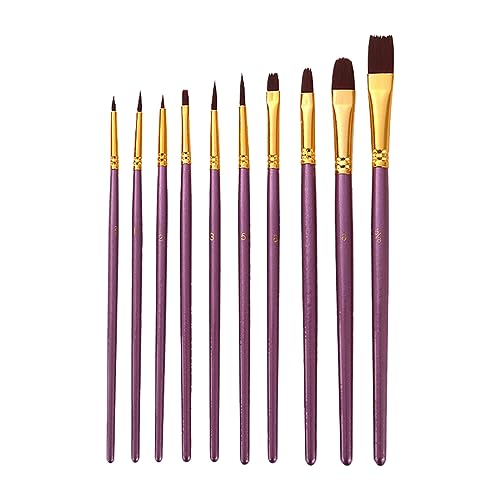 DDKY 10 Stück Pinselset,Hochwertige Künstler Pinselsets Mit Holzgriffen,Pinsel,Pinselset,Pinselset Acrylfarben,Malerei Ölfarben Brush Set,Für Künstler, Erwachsene Und Kinder von DDKY