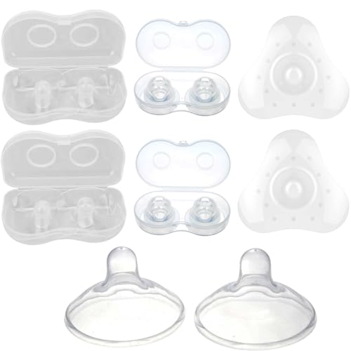 DDKY 16 Stück silberhütchen stillen,brustwarzenformer,Stillhütchen,Brusthütchen Standard,Nipple Shield,Schutz für Wunde Brustwarzen während des Stillens von DDKY